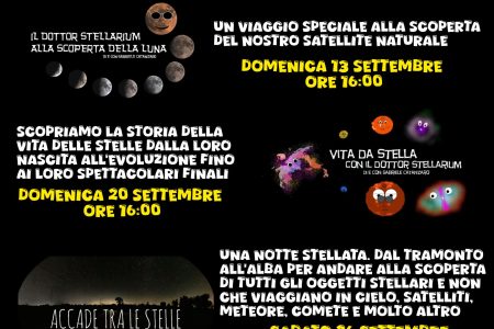 Gli spettacoli di Planetario di Settembre